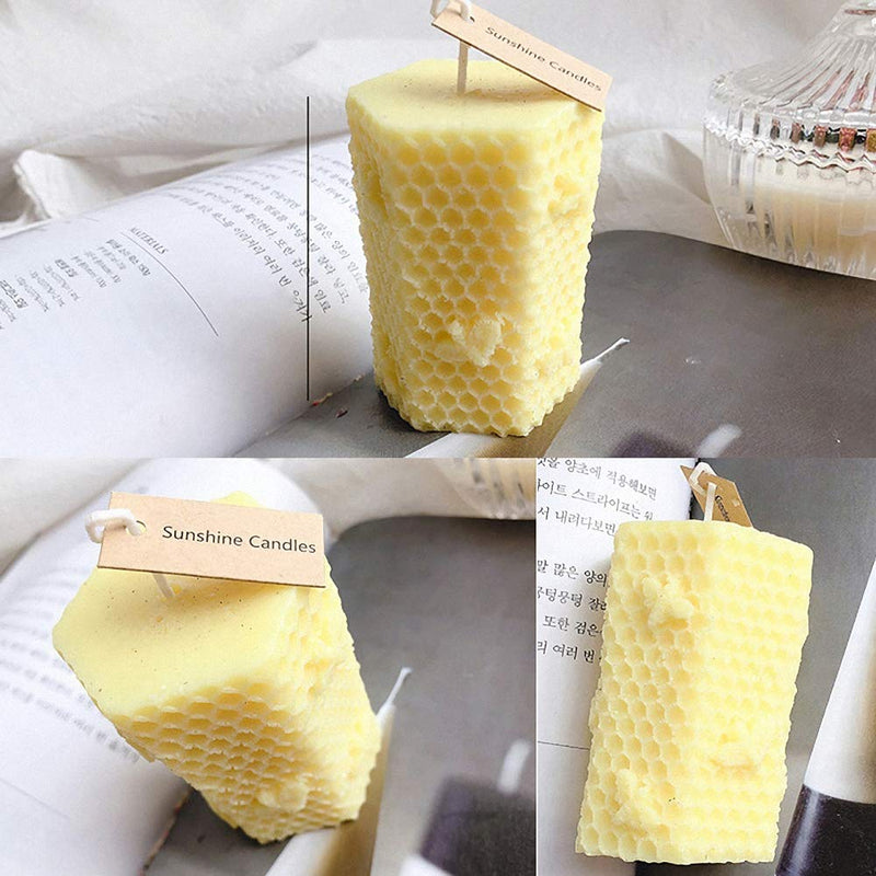 Fewo 2 Pack 3D Bee Honeycomb Candle Molds Beehive Silicone Mold for Homemade Beeswax Candle Soap Hand Lotion Bars Crayon Wax Melt Hives Candle Making Supplies - NewNest Australia