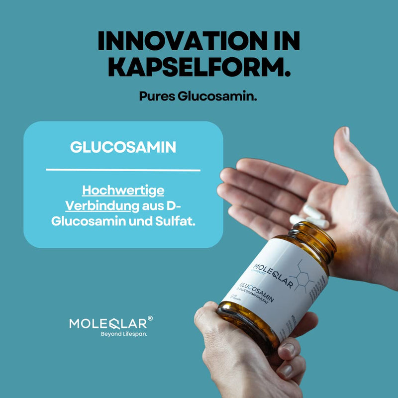 Moleqlar Glucosamine Capsules High Dose 850 Mg Per Serving Storage Pack With 90 Vegan Premium Capsules Pure Bioavailable Glucosamine Sulphate Laboratory Tested In Germany Gluten-Free & Vegan - NewNest Australia