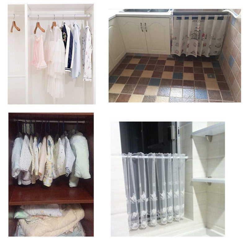 Tension Rods, 4 Pack Adjustable Spring Steel Cupboard Bars Tension Curtain Rod shower Rod Closet Rod Tensions Rod Extendable Width 9.8-15.7 Inches White 9.8-15.7 Inch - NewNest Australia