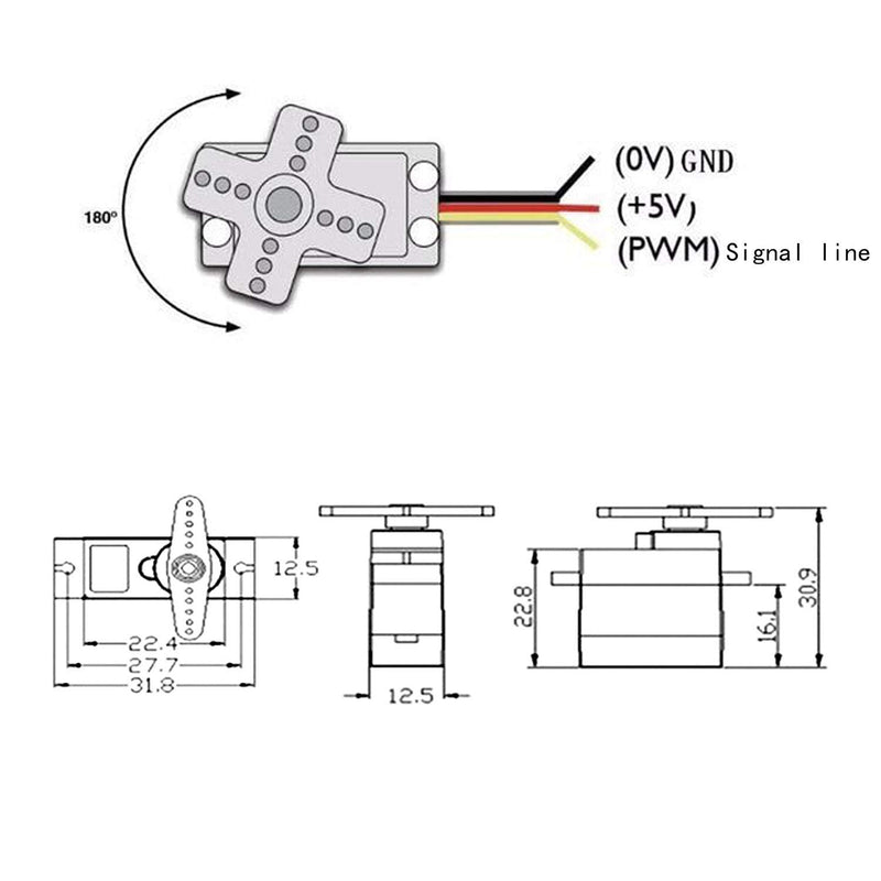 4Pcs SG90 9g Micro Servos for RC Robot Helicopter Airplane Controls Car Boat 4PCS - NewNest Australia