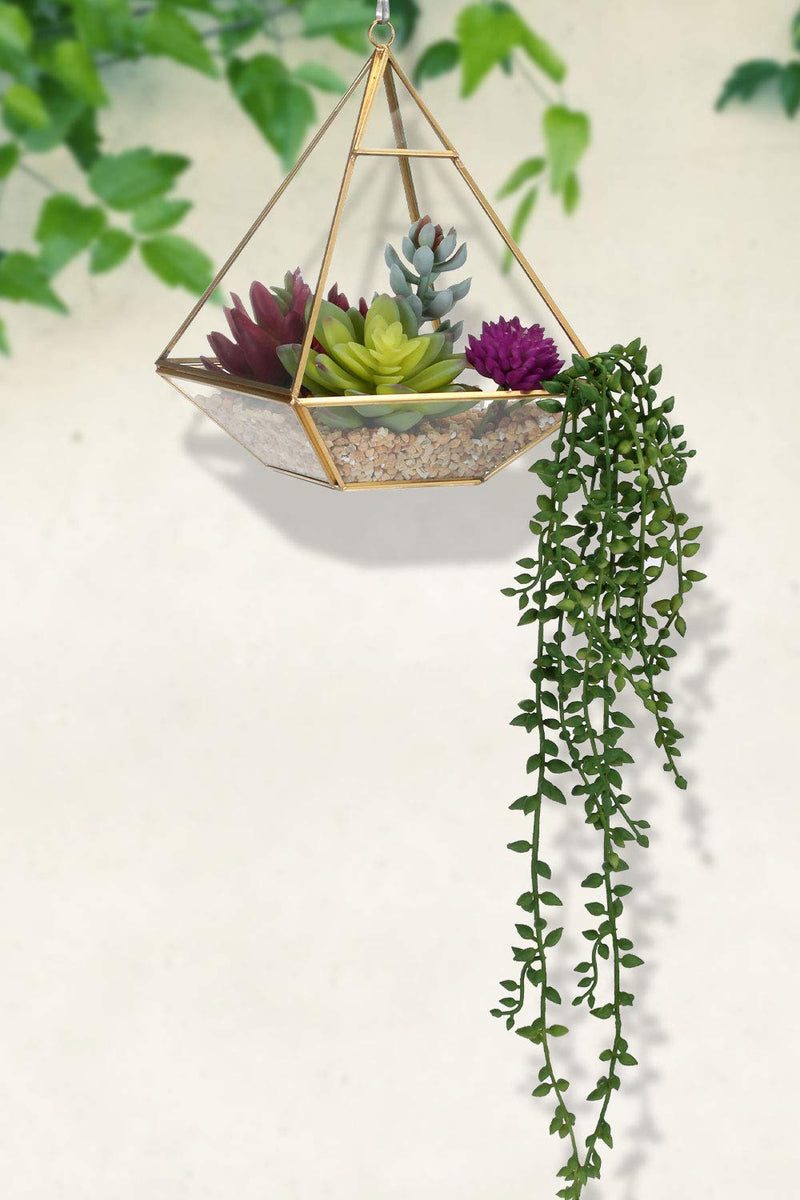 NewNest Australia - Meneco Artificial Hanging Succulent Plants – 2 Pack String of Pearls Plant Artificial Hanging Plants Unpotted Fake Plants Decor (Small) 18 inch Small 