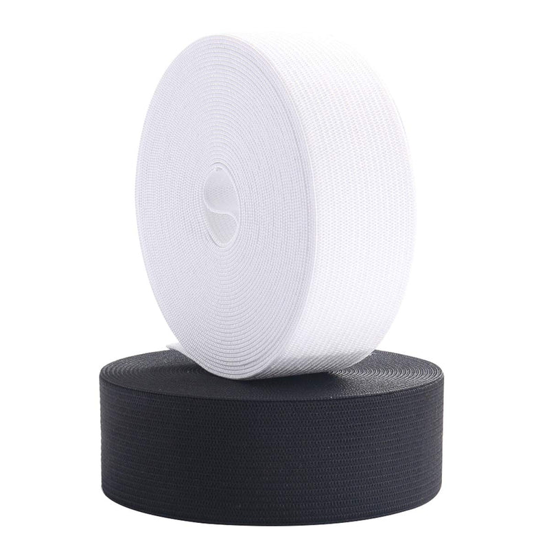 Elastic Bands for Sewing, 1 Inch Wide Elastic Fabric Band Springy Stretch Knitting Elastic Spool 10 Yard (5 Yard White,5 Yard Black) 1" - NewNest Australia