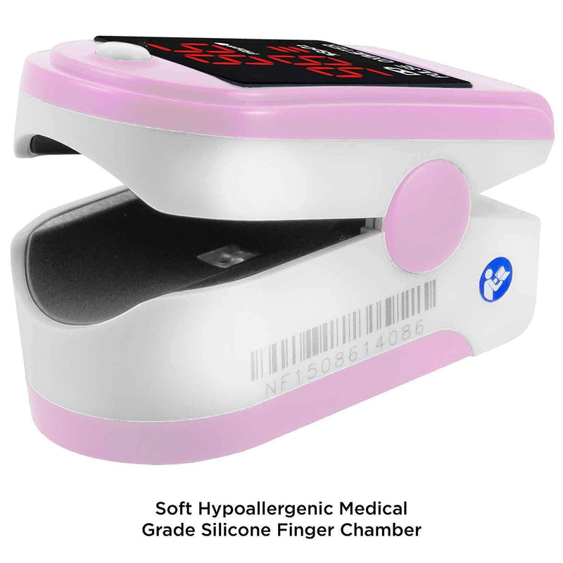 Facelake ® FL400P Pulse Oximeter with Carrying Case, Batteries, Neck/Wrist Cord - Pink - NewNest Australia