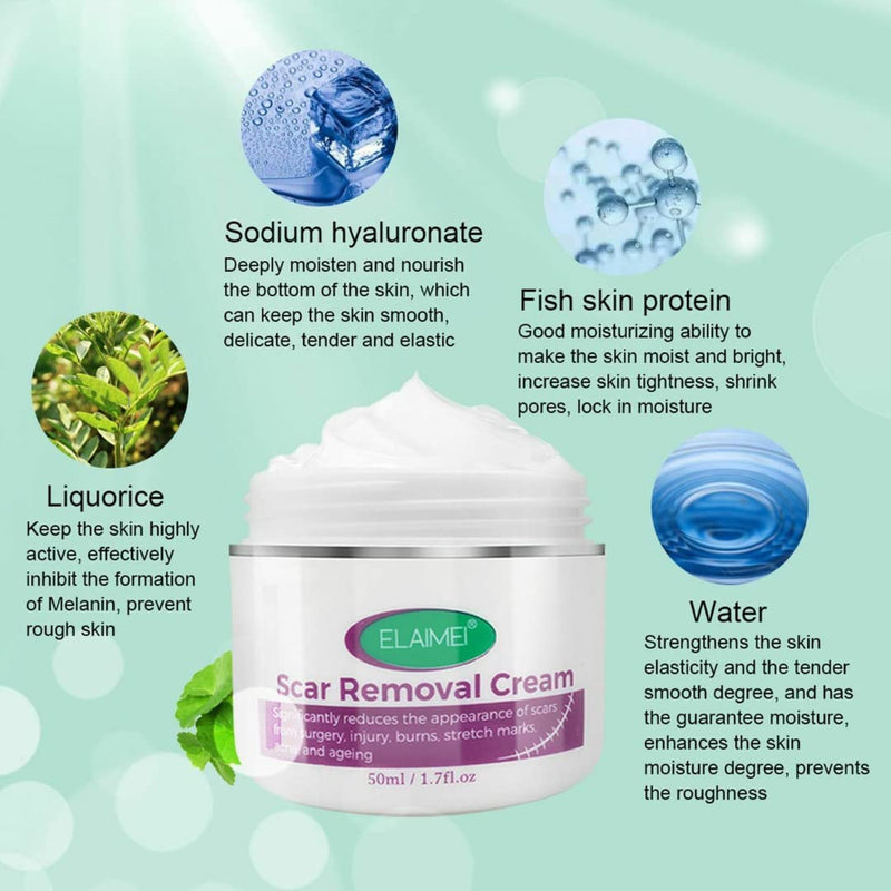 Scar Removal Cream New & Appearance of Old Scars Surgery, Stretch Marks, Acne, Burns & Injuries Face or Body, Working for Removing Scars and Strech Mark for Pregnancy - NewNest Australia