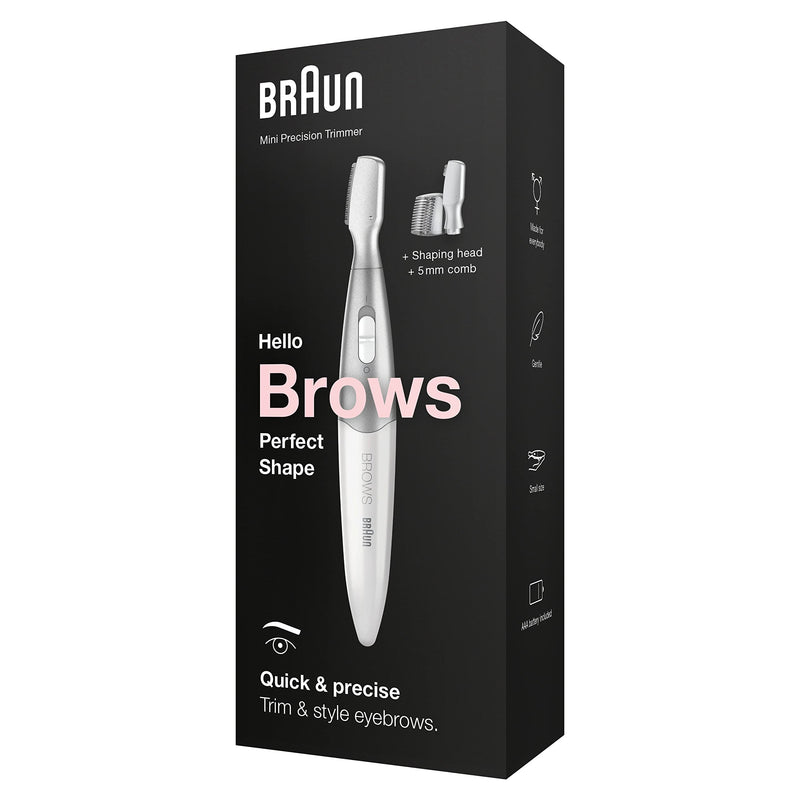 Braun eyebrow trimmer for women, precision trimmer for trimming/styling/shaping/contour adjustment, facial hair removal for women, eyebrow trimmer, travel/on the go, gift for woman, FG1106 Silk-épil Styler - NewNest Australia