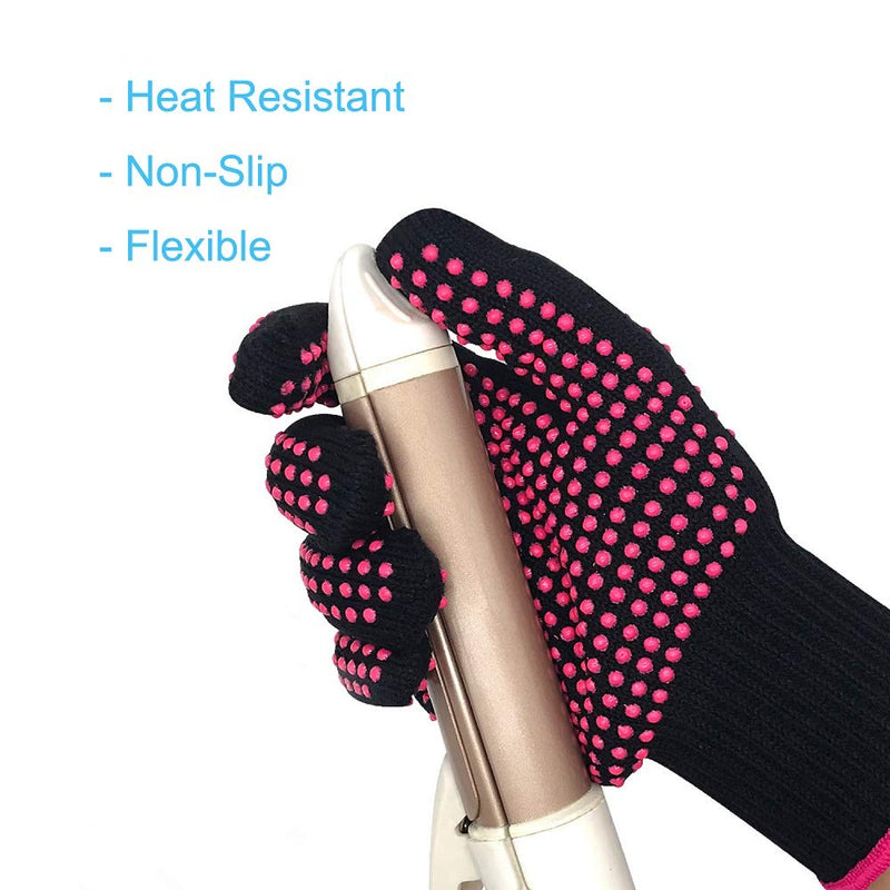 Professional Heat Resistant Glove Non Slip Silicone Bump for Hair Styling Heat Blocking for Curling, Flat Iron and Curling Wand Suitable for Left and Right Hands, 1 Piece - NewNest Australia
