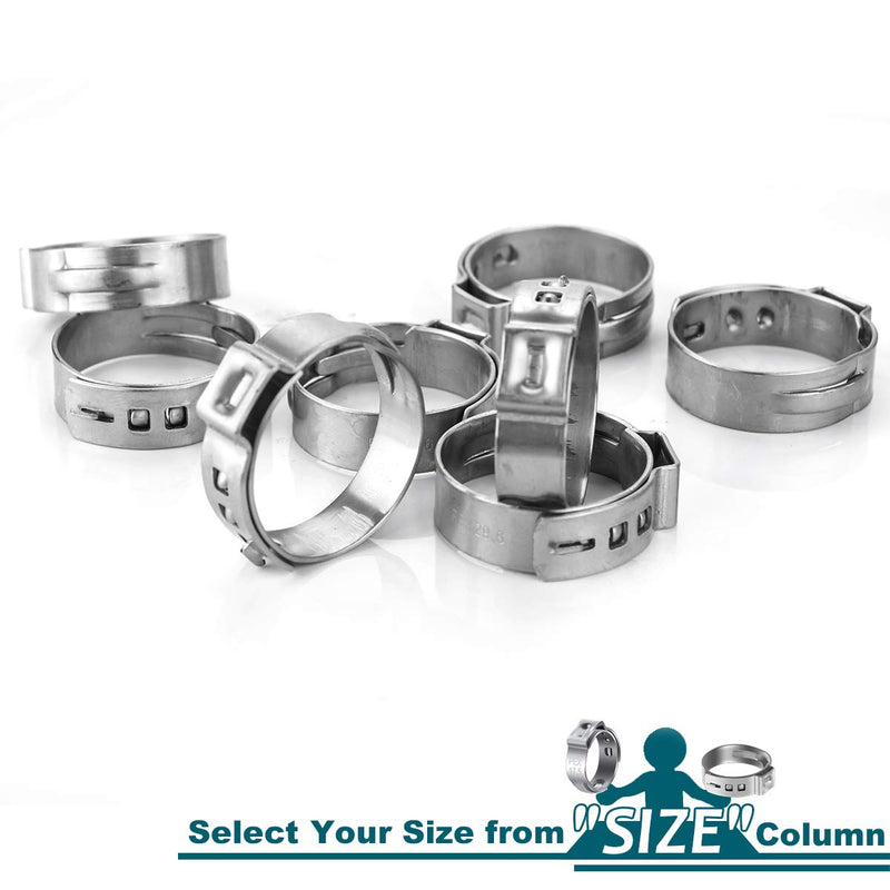 LOKMAN 50 Pack 1 Inch PEX Cinch Clamps, Stainless Steel Cinch Crimp Rings Pinch Clamps for PEX Tubing Pipe Fitting Connections (1 Inch) - NewNest Australia