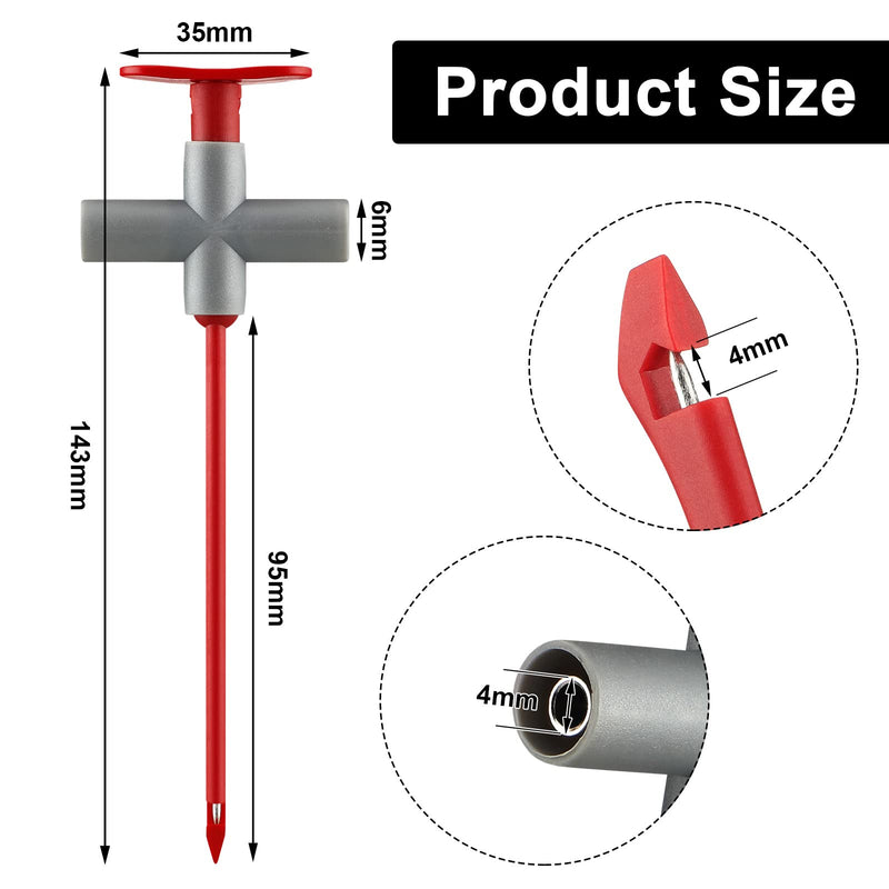 4 Pcs Puncture Probe P5010 Electrical Wire Piercing Test Clip Multimeter Piercing Probes Test Probes and Leads Automotive Test Cable Kit for Auto Testing Repairing Tool, Black and Red - NewNest Australia