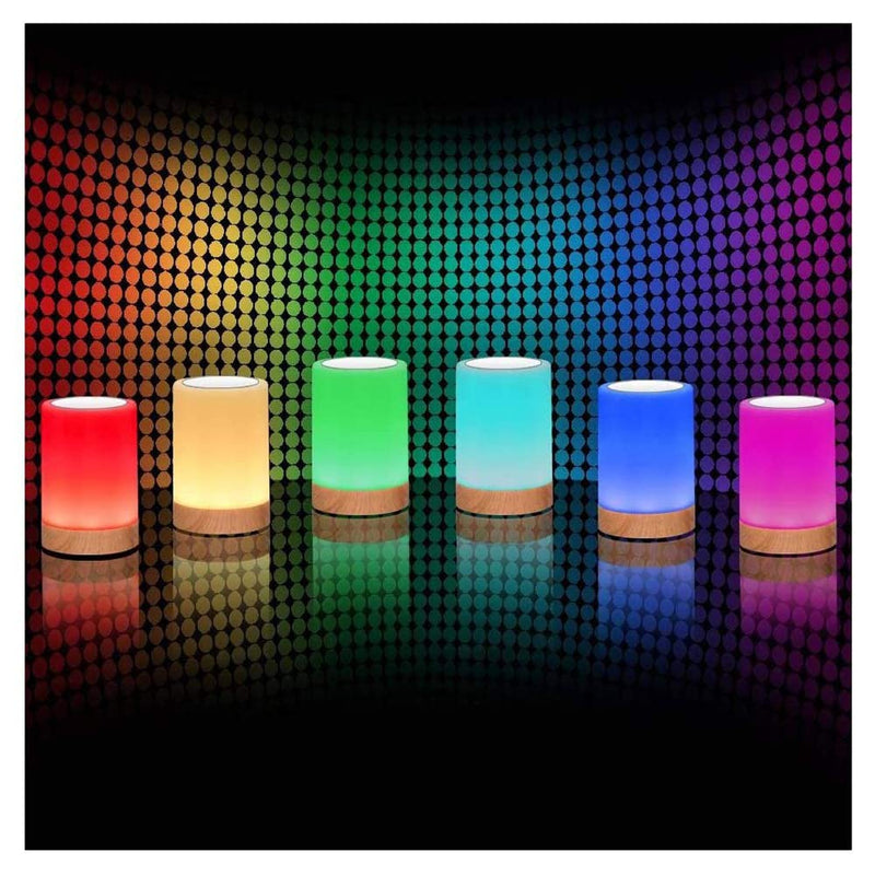 ROYFACC Night Light Touch Sensor Lamp Bedside Table Lamp for Kids Bedroom Rechargeable Dimmable Warm White Light + RGB Color Changing - NewNest Australia