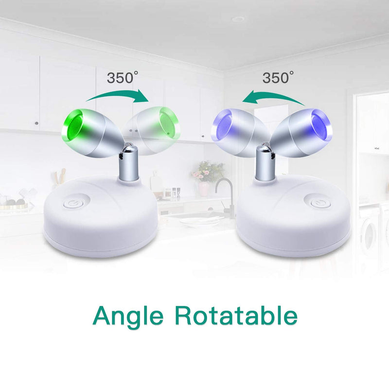 Wireless Spotlight Battery Operated Accent Lights with Remote, LED RGB+W Puck Lights Portable Little Spot Light Angle Adjustable with Dimmer & Timer for Artwork Painting Statue 2pcs - NewNest Australia