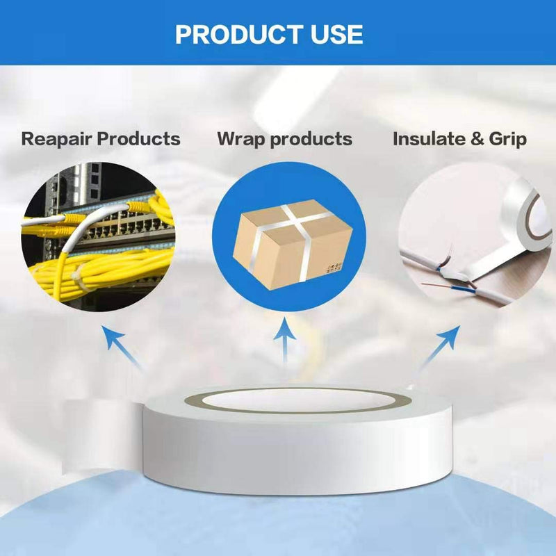 Wapodeai 3PCS White Electrical Tape, Premium White Waterproof Tape, Flame Retardant Indoor Outdoor High Temperature Resistance Electric Tape, 0.62 in X 49 ft - NewNest Australia