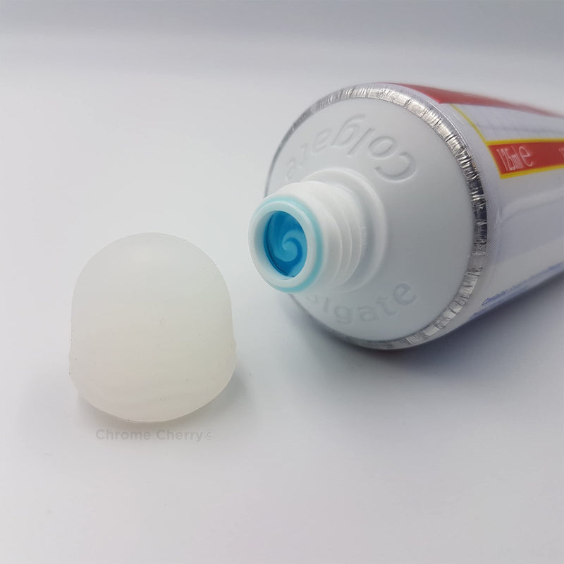 Chrome Cherry SqueezMe: 3-Pack Self-Closing Toothpaste Caps for Bathroom Hygiene for Kids and Adults - NewNest Australia