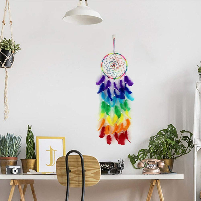 NewNest Australia - Tellpet Dream Catchers for Kids Gift, Rainbow Dream Catcher Wall Hanging Decor, Boho Dreamcatcher Boho-rainbow 