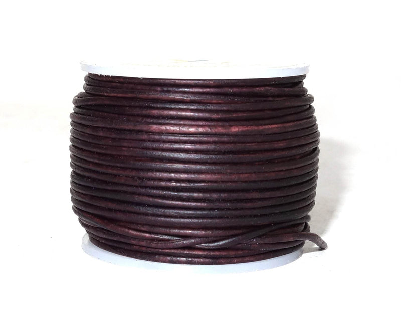 cords craft Round Leather Cord for Round Bracelet, Necklaces Plain Genuine Leather Cord 1.0MM Dark Brown Distress - NewNest Australia