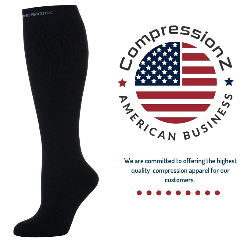 CompressionZ Compression Socks For Men & Women 30-40 mmHG Tight Stockings Black Small - NewNest Australia