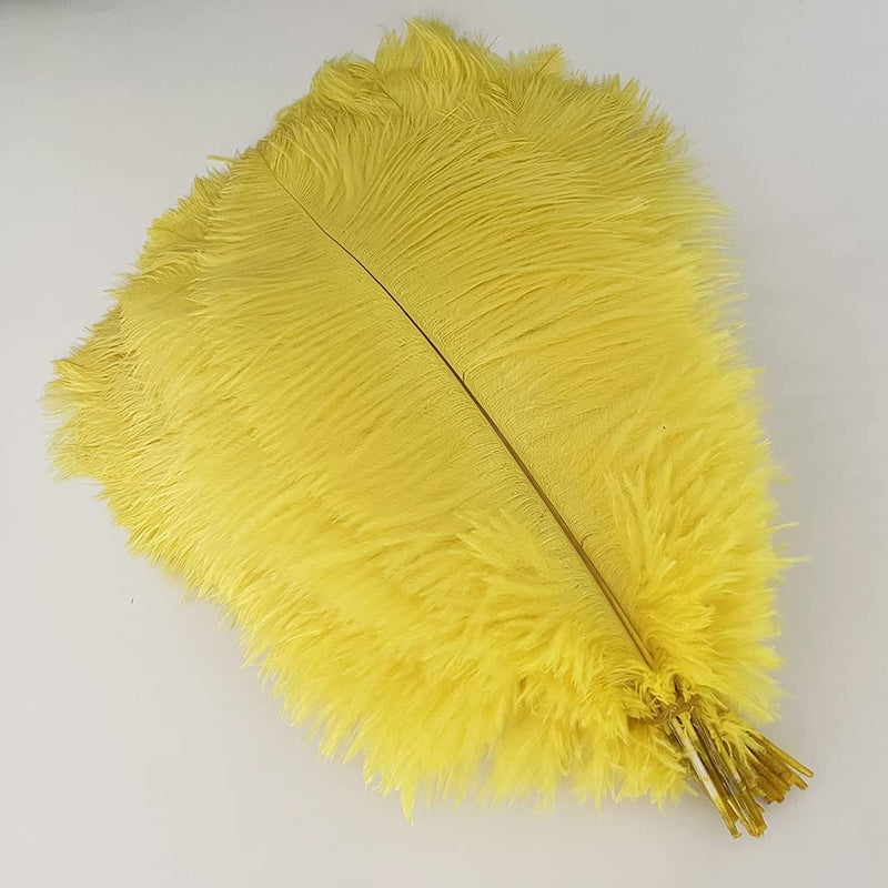 5pcs Ostrich Feathers 16-18inch(40-45cm) for Wedding Party Centerpieces Halloween Christmas Home Decorations (Yellow) yellow - NewNest Australia