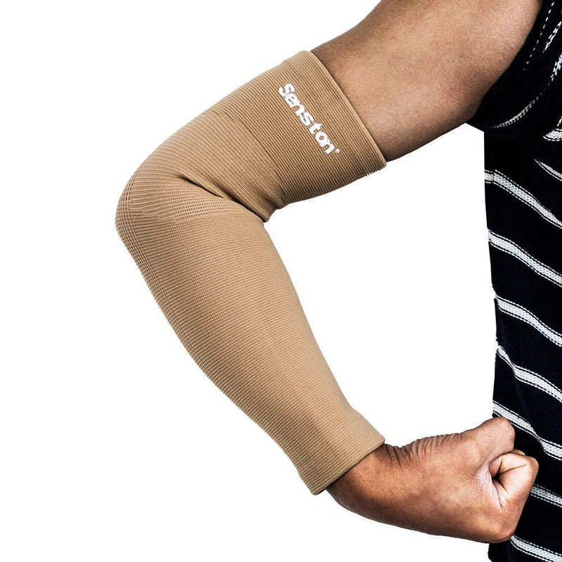 Senston Arm Support - Compression Arm Sleeve for Tendonitis and Arthritis - All Sports for Men/Women/Youth Compression, Breathable, Sweat Absorbent S Beige - NewNest Australia