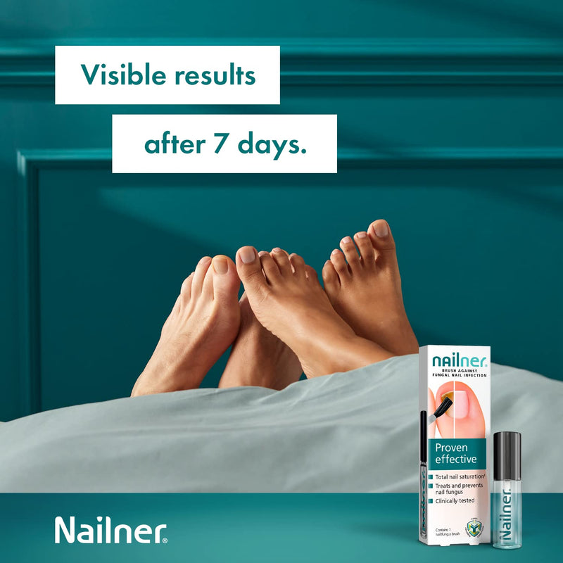 Nailner Fungal Nail Treatment Brush 5 ml - Treat & Prevent Fungal Nail Infection - Anti Fungal Nail Treatment for Toenails - Nail Fungus Treatment - Clinically Proven - 300 Applications - Clear - NewNest Australia