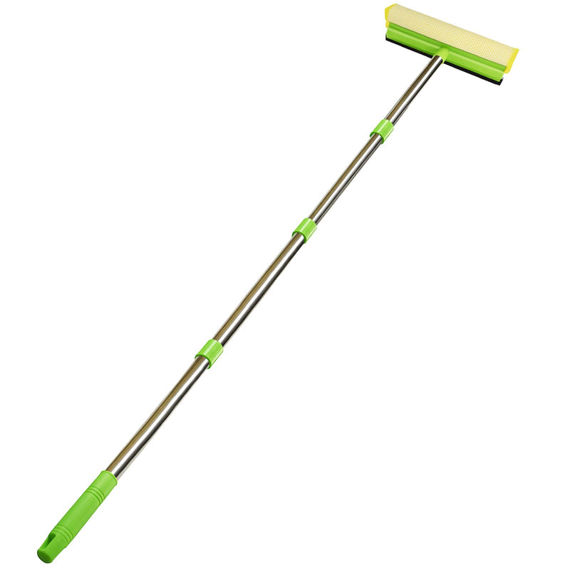 ITTAHO Multi-Use Window Squeegee, 2 in 1 Squeegee Window Cleaner with Long Extension Pole, Sponge Car Window Squeegee with 58" Long Handle for Gas Station, Glass,Shower,Outdoor High Window Cleaning - NewNest Australia
