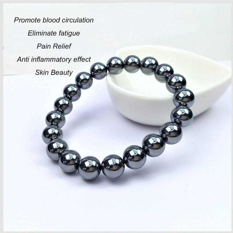 Natural Terahertz Bracelet Terahertz Stone Bracelet Powerful Beads Fashion Fatigue Therapy Natural Energy Stone Bracelet Terahertz Beads Bracelet Pain Relief for Men and Women - NewNest Australia