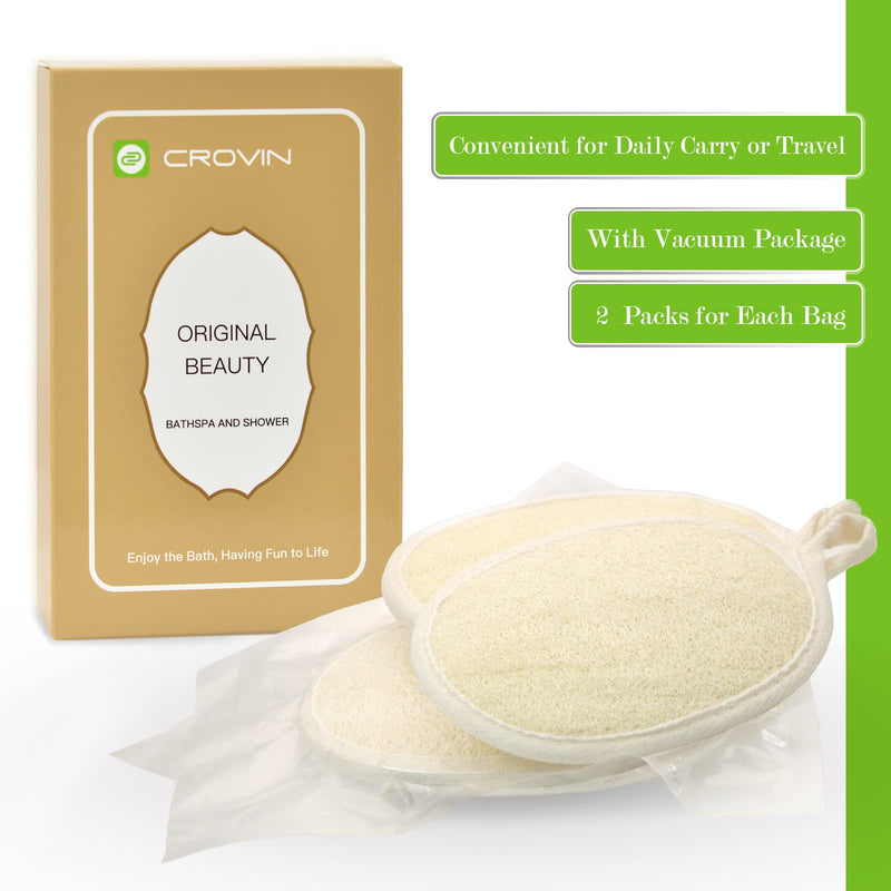 Crovin Loofah Pads - Exfoliating Loofah Body Scrubber 100% Natural Bath Sponge for Men and Women’s SPA - 6 Packs Gifts Luffa Package,Perfect for Bath Shower - NewNest Australia