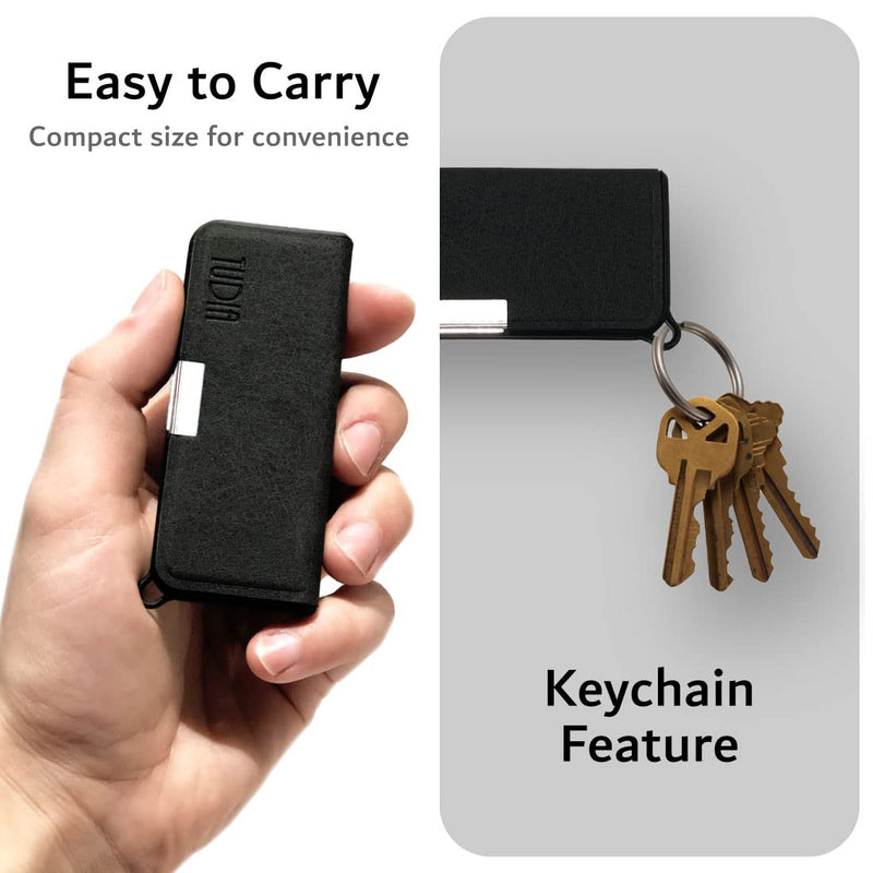 Tudia Leather Magnetic Ultra Slim Protective Case Compatible With Kardiamobile Ecg Heart Monitor, Kardiamobile Case, Kardiamobile Ecg Heart Monitor Protective Case (Black) - NewNest Australia