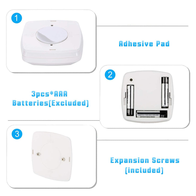 Stick-on Motion Sensor Lights, Warm White LED Night Light, Stick-Anywhere Stair Lights, Closet Light, Battery Operated Wall Light for Kitchen, Hallway, Bedroom, Bathroom, Stairs, 6-Pack - NewNest Australia