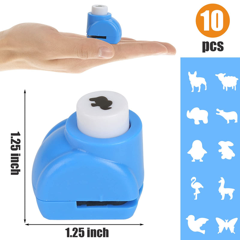 LoveInUSA Animals Hole Punch Set, 10PCS Kids Paper Craft Punches Decorative Hole Puncher for Crafting Scrapbook Nail Designs Blue - NewNest Australia