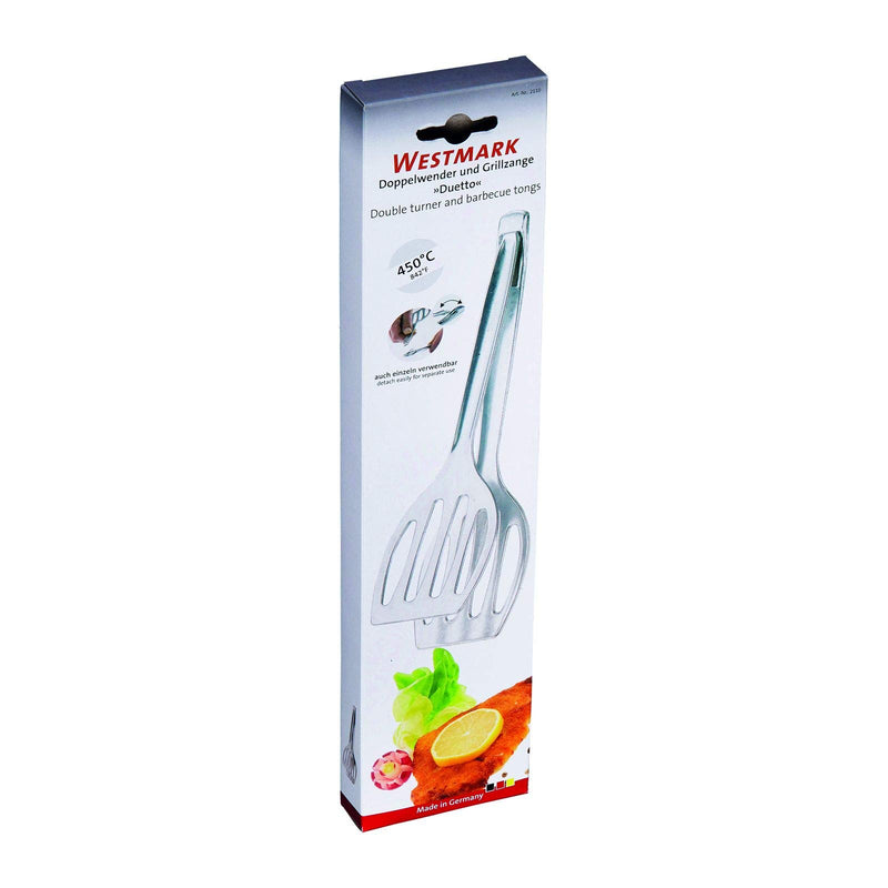 NewNest Australia - Westmark Germany 2-in-1 Detachable Double Spatula and Tongs (Silver) 