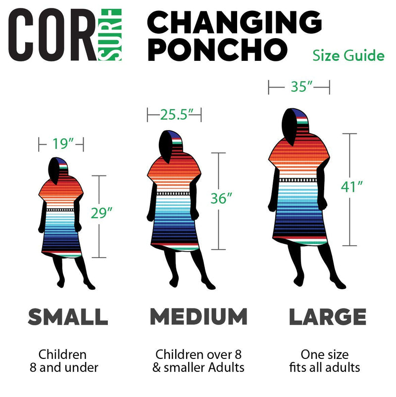 COR Surf Poncho Changing Towel Robe with Hood and Front Pocket for Kids, Doubles Up As Beach Towel and Blanket, Made of Quick Dry Microfiber, Fits Ages 3-10 Years Old Sarape - NewNest Australia