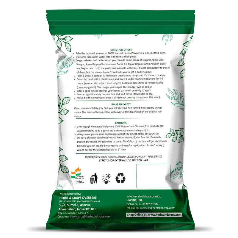 H&C Organically Cultivated Henna Powder Specially For Hair - Bulk Pack -Triple Sifted Henna Powder - Lawsonia Inermis (For Hair) 02 Lb 32 Oz (908 Gms)- No Ppd No Chemicals, No Parabens - NewNest Australia