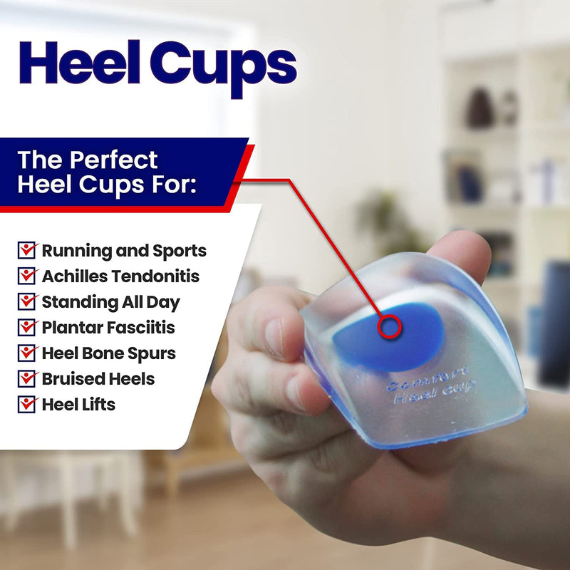 DERDOUT Gel Heel Cups for Pain, Plantar Fasciitis (Pair) - Silicone Insert Pads for Relief, Bone Spurs, Shoes, Achilles Treatment - Foot Comfort Support Protectors for Women, Men - Massaging Black - NewNest Australia