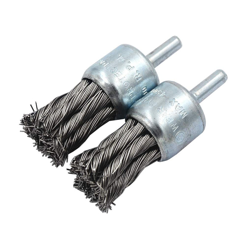 DGOL 3 Packs 1 inch Twist Wire Knot Cup Brush with 1/4 inch Round Shank for Drill,Wire Diameter 0.02 inch - NewNest Australia