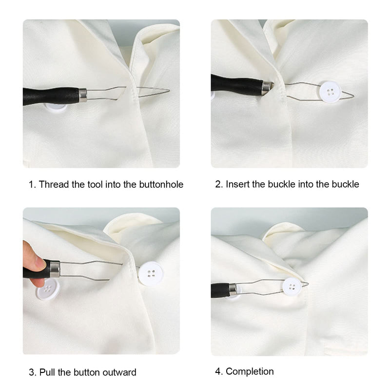 TSHAOUN Button Hook & Zipper Pull, Zipper Pull Helper, Easy Grip Button Hook & Clothes Zip Puller, Dress Clothes Tool, Button Shirts Aid, One Hand, Disability, Handicapped and Seniors (Black) Black - NewNest Australia