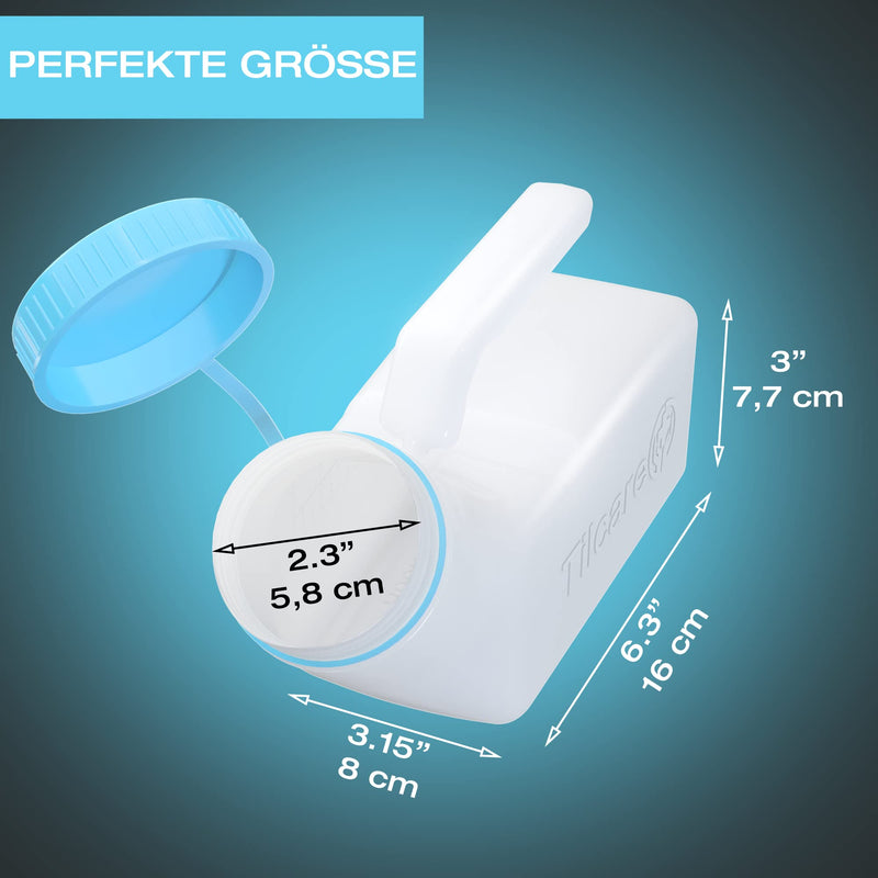 Urine Bottles For Men With Glow-In-The-Dark Lid (Pack Of 2) - 1000Ml Men'S Bed Bottle Made Of Thick Plastic With Screw Cap - Leak-Proof Urinary Chamber - Portable Urine Bottles For Men - NewNest Australia