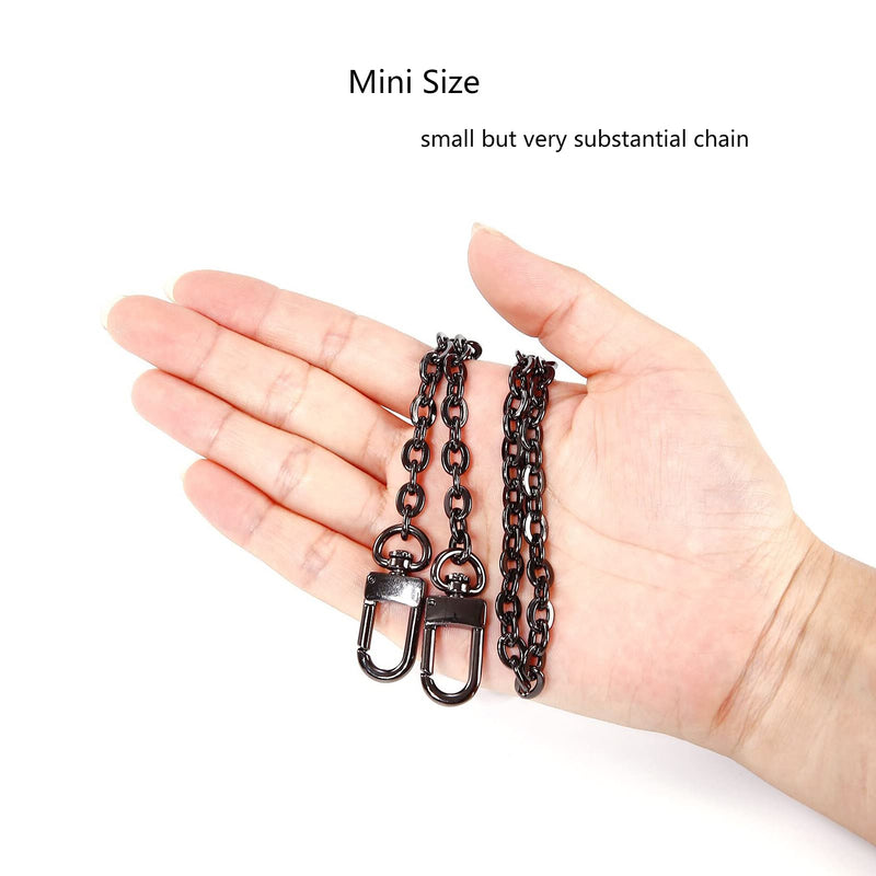 Mini Copper Purse Chain Shoulder Crossbody Strap Bag Accessories Charm Decoration (Black, 13'') Black 13'' - NewNest Australia