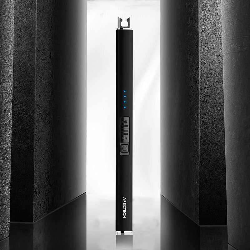 ARECTECH Lighter Electric Lighter Candle Lighter Rechargeable USB Lighter Plasma Arc Lighters for Candle Camping Kitchen Black - NewNest Australia