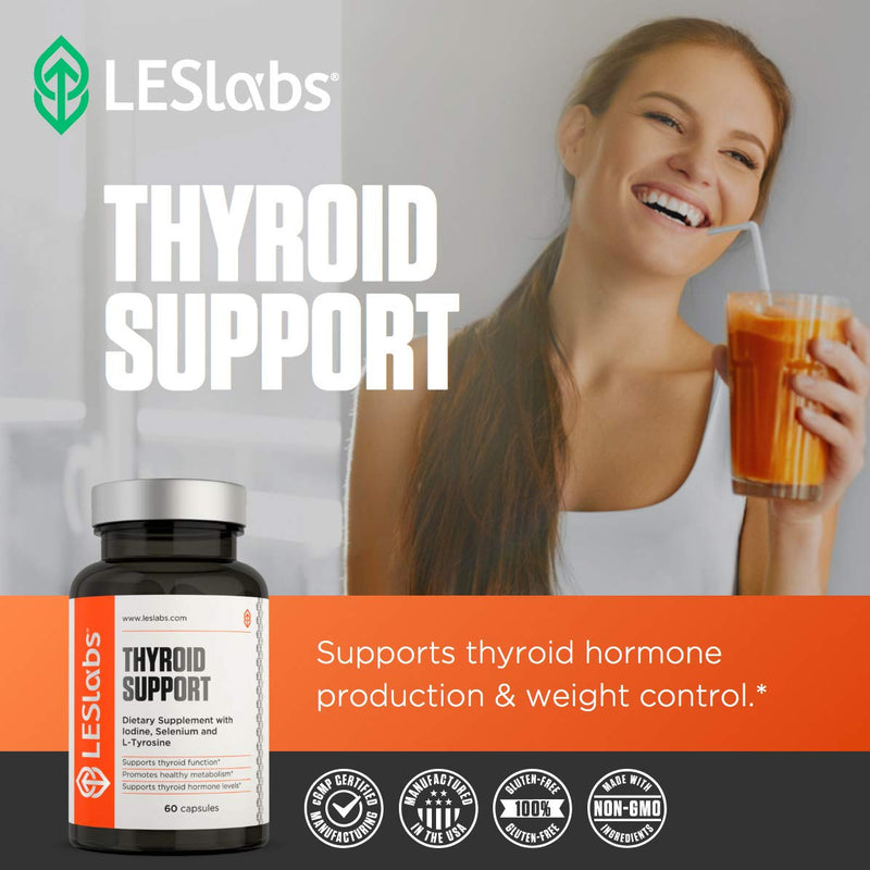 LES Labs Thyroid Support, Natural Supplement for Thyroid Health, Metabolism & Thyroid Hormone Levels, 60 Capsules - NewNest Australia