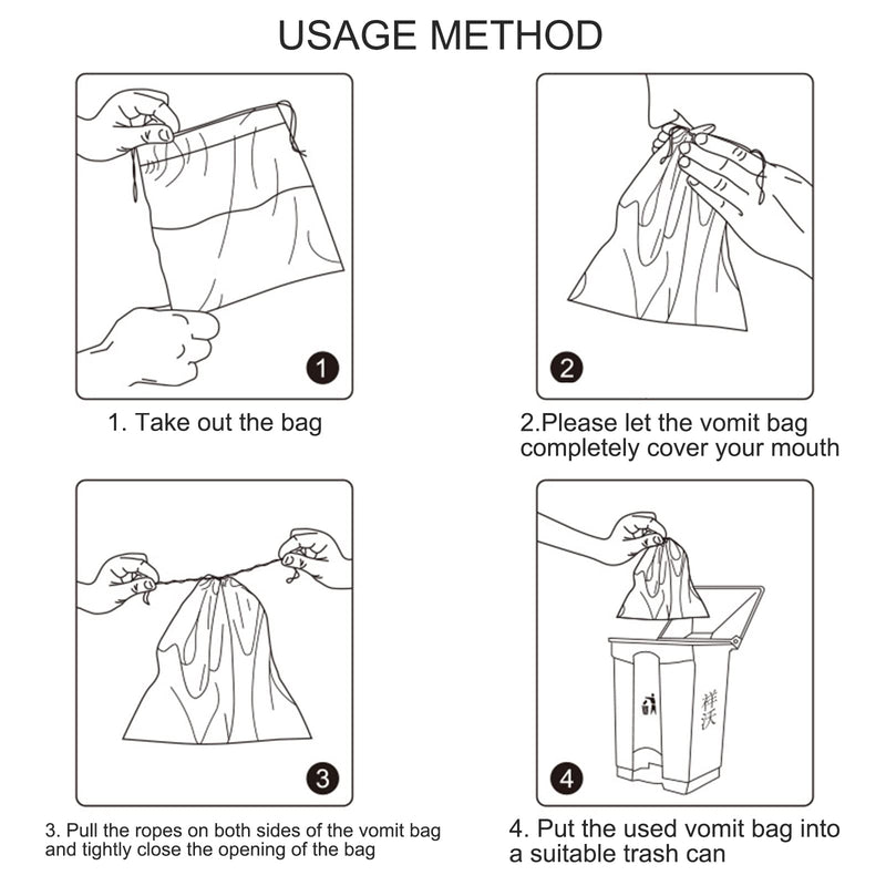Disposable Vomit Bags Throw Up Bags Sick Bags for Car Travel Waterproof Leakproof Vomiting Bag Suitable for Pregnant Women Traveling Motion Sick Children Vomiting - NewNest Australia