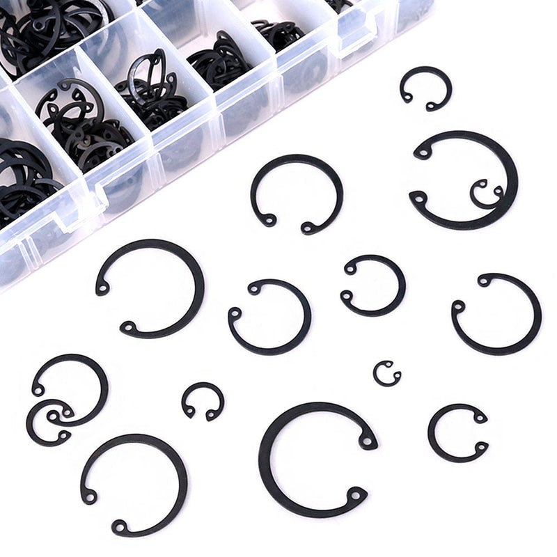 Hilitchi 300-Pcs [15-Size] Alloy Steel Internal Circlip Snap Retaining Clip Ring Assortment Set - NewNest Australia