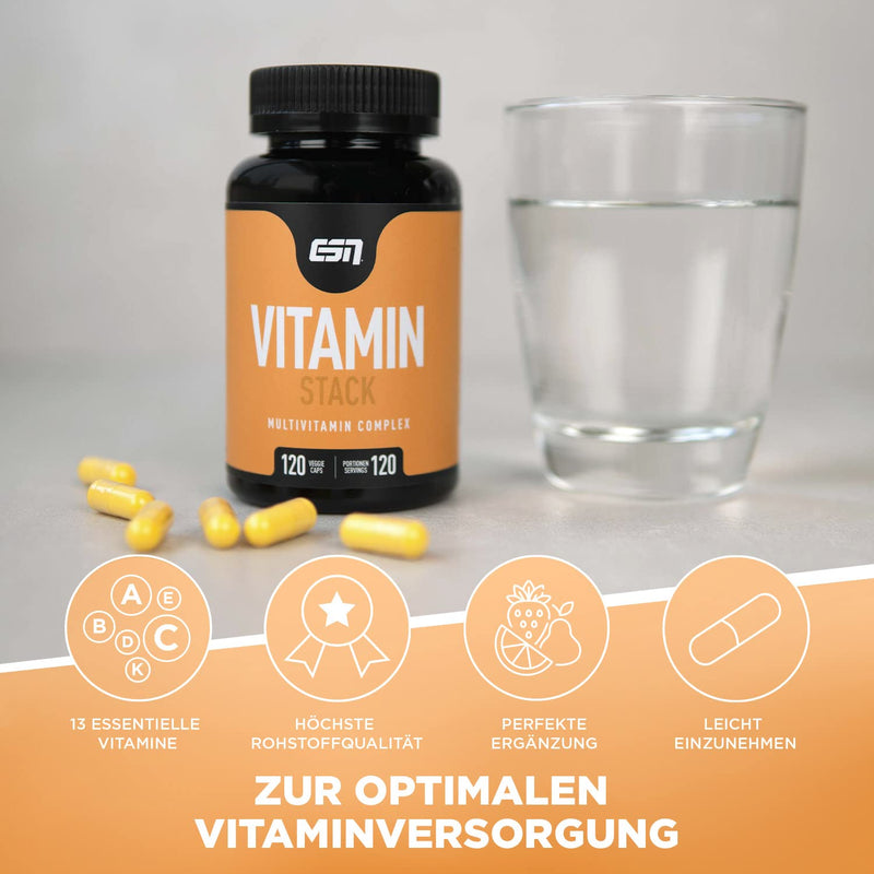 ESN Vitamin Stack Multivitamin Supplements, 120 Capsules - NewNest Australia