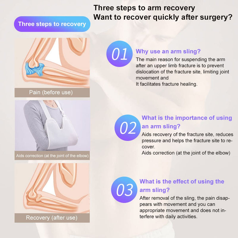 Kiuiom Arm Sling Shoulder, Adjustable Arm Loop With Breathable Mesh For Men And Women, Shoulder Strap, Arm Sling Shoulder Left Right, For Broken Wrist, Arm, Crooked Shoulder - NewNest Australia