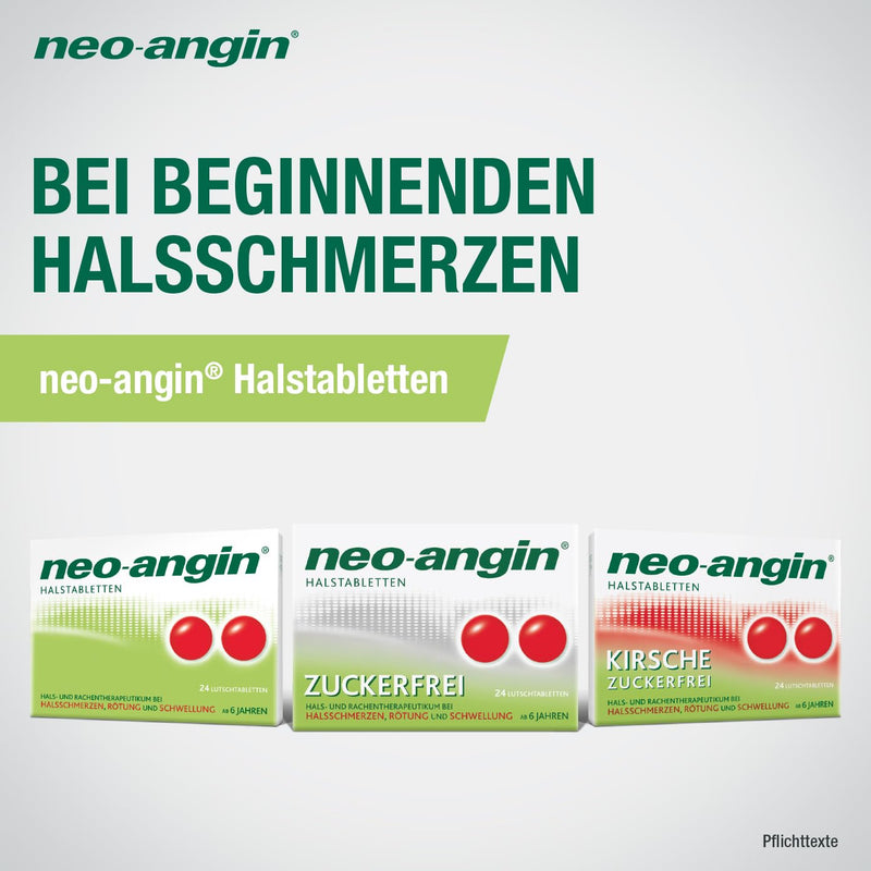 neo-angin throat lozenges cherry sugar-free | Lozenges for the onset of an annoying sore throat | For adults & school children | 24 pieces 24 pieces (pack of 1) - NewNest Australia