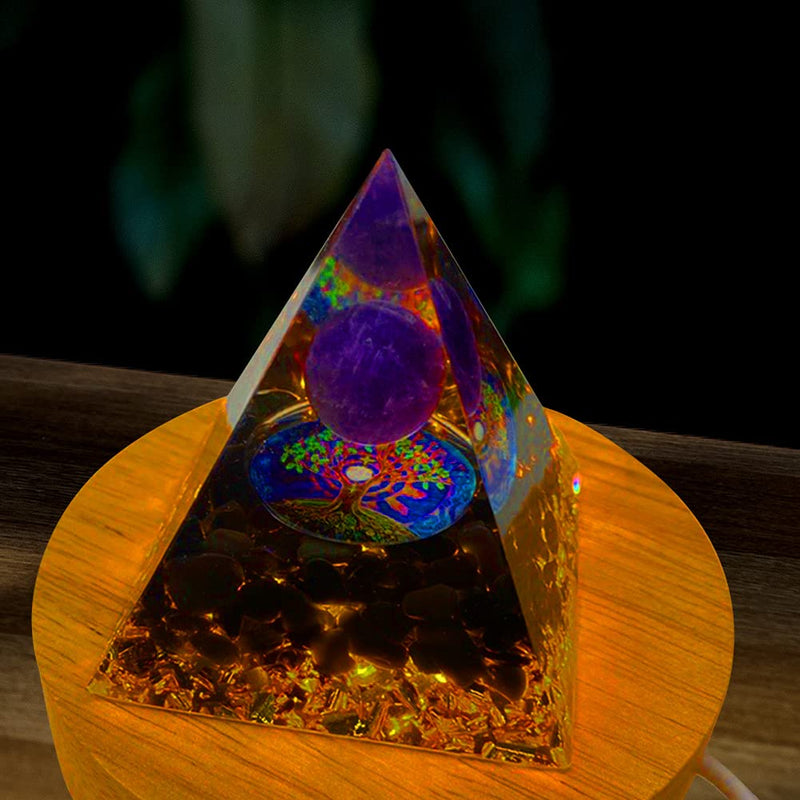 ycyingcheng Pyramid Ogan Crystal Energy Tower Nature Reiki Chakra Crushed Stone, Crystal Orgone Pyramid Crystal Pyramid Stone of Courage Healing Throat Chakra Stress Relaxation F - NewNest Australia