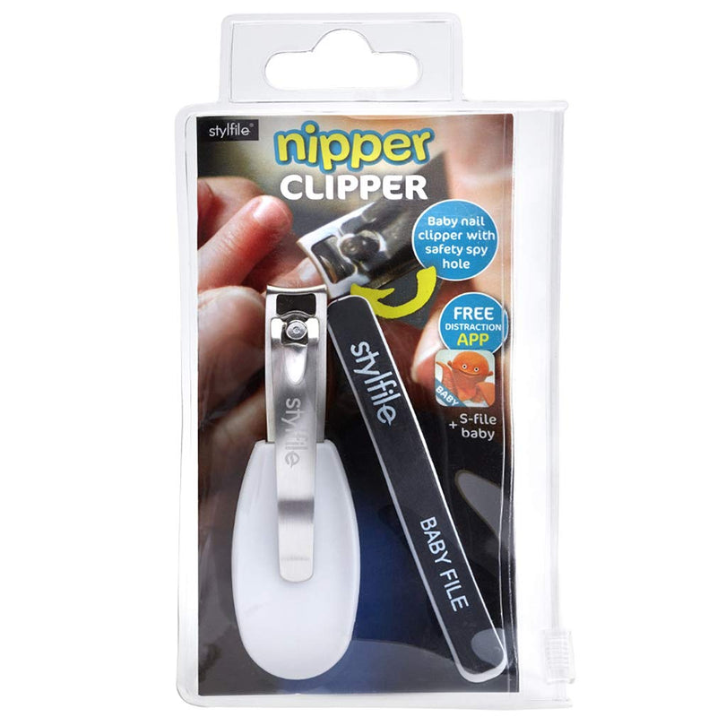 STYLFILE Baby & Child Nail Clipper & Trimmer with Safety Spy Hole & Curved Nail File Kit (Ages 0-12 Years) Safely and Easily Cut, Trim or Smooth Nails, See Exactly What You are Trimming 2 Count (Pack of 1) - NewNest Australia