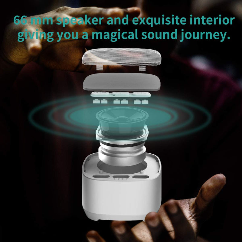 Magicteam Sleep Sound White Noise Machine with 40 Natural Soothing Sounds and Memory Function 32 Levels of Volume Sleep Timer Sound Therapy for Baby Kids Adults (AC Adapter Not Included) B-white - NewNest Australia