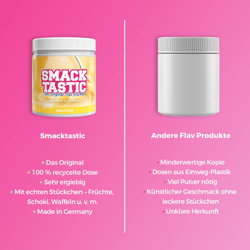 Rocka Nutrition flavor powder SMACKTASTIC | Vegan Flavor Powder with only 7 Kcal per serving & 100% taste | Versatile aroma powder | 250 g (Vanilla Cream) Vanilla Cream - NewNest Australia