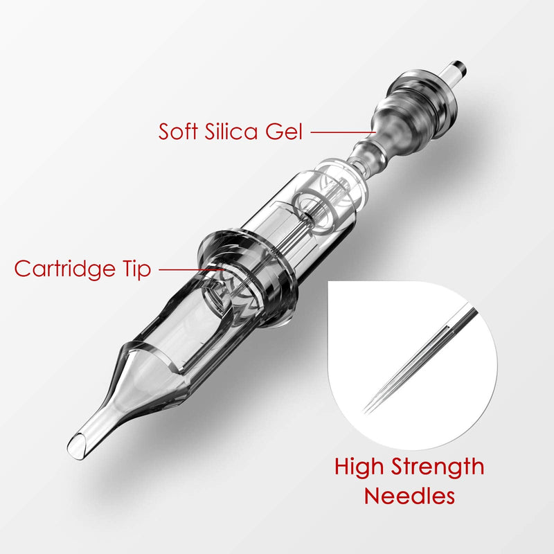 Wormhole Tattoo Cartridge Needles 50pcs Assorted Tattoo Needle Cartridges Round Liner Mixed 3RL 5RL 7RL 9RL 11RL (50pcs #10 Standard RL) - NewNest Australia