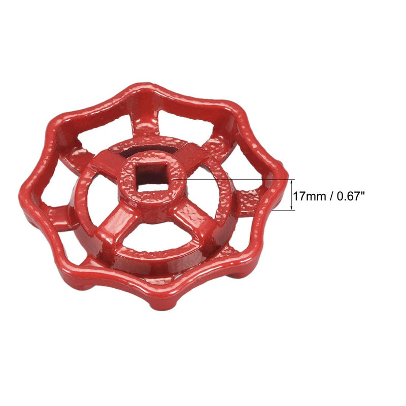 uxcell Metal Outside Faucet Round Wheel Handle, Square Broach 7x7mm, Wheel OD 63mm Paint Cast Steel Red 6Pcs - NewNest Australia