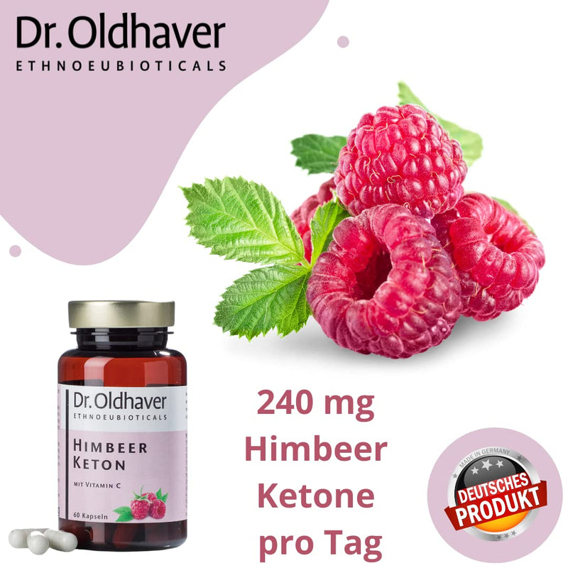 Dr. Oldhaver Raspberry Ketone (60 Capsules), Lactose Free & Gluten Free, Free from Dyes, Premium Quality, with Vitamin C for Energy Metabolism - NewNest Australia